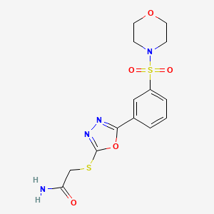 2-[[5-(3-Morpholin-4-ylsulfonylphenyl)-1,3,4-oxadiazol-2-yl]sulfanyl]acetamide
