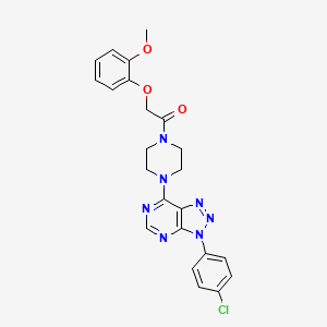 1-(4-(3-(4-chlorophenyl)-3H-[1,2,3]triazolo[4,5-d]pyrimidin-7-yl)piperazin-1-yl)-2-(2-methoxyphenoxy)ethanone