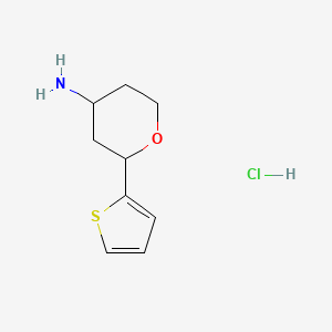 molecular formula C9H14ClNOS B2383880 2-(Thiophen-2-yl)oxan-4-amine hydrochloride CAS No. 1909309-67-6