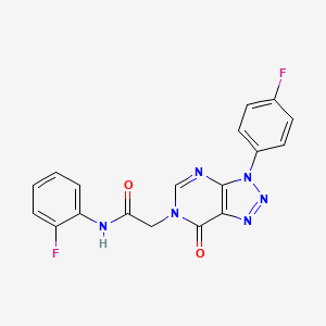 molecular formula C18H12F2N6O2 B2383881 N-(2-fluorophenyl)-2-(3-(4-fluorophenyl)-7-oxo-3H-[1,2,3]triazolo[4,5-d]pyrimidin-6(7H)-yl)acetamide CAS No. 847384-22-9