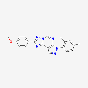 molecular formula C21H18N6O B2383889 7-(2,4-dimethylphenyl)-2-(4-methoxyphenyl)-7H-pyrazolo[4,3-e][1,2,4]triazolo[1,5-c]pyrimidine CAS No. 846597-73-7