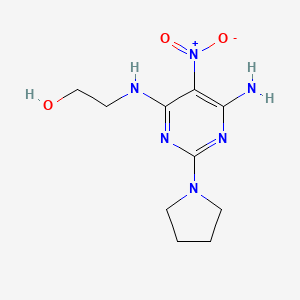 2-((6-Amino-5-nitro-2-(pyrrolidin-1-yl)pyrimidin-4-yl)amino)ethanol
