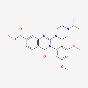 molecular formula C25H30N4O5 B2383894 Methyl 3-(3,5-dimethoxyphenyl)-2-(4-isopropylpiperazin-1-yl)-4-oxo-3,4-dihydroquinazoline-7-carboxylate CAS No. 1251691-87-8