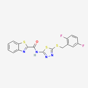 molecular formula C17H10F2N4OS3 B2383896 N-(5-((2,5-difluorobenzyl)thio)-1,3,4-thiadiazol-2-yl)benzo[d]thiazole-2-carboxamide CAS No. 1351649-55-2