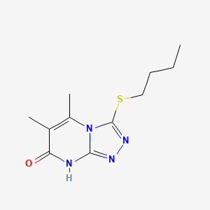 molecular formula C11H16N4OS B2383900 3-(butylthio)-5,6-dimethyl-[1,2,4]triazolo[4,3-a]pyrimidin-7(8H)-one CAS No. 891127-79-0