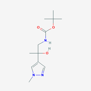 molecular formula C12H21N3O3 B2383914 叔丁基 N-[2-羟基-2-(1-甲基吡唑-4-基)丙基]氨基甲酸酯 CAS No. 1436159-40-8