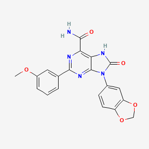 molecular formula C20H15N5O5 B2383915 9-(1,3-benzodioxol-5-yl)-2-(3-methoxyphenyl)-8-oxo-7H-purine-6-carboxamide CAS No. 898447-32-0