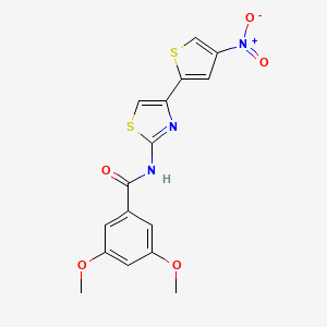 molecular formula C16H13N3O5S2 B2383919 3,5-dimethoxy-N-[4-(4-nitrothiophen-2-yl)-1,3-thiazol-2-yl]benzamide CAS No. 476323-53-2