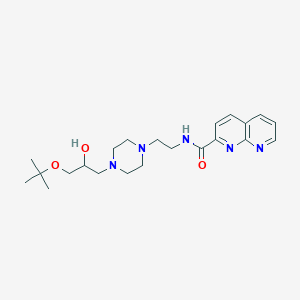 molecular formula C22H33N5O3 B2383927 N-(2-(4-(3-(叔丁氧基)-2-羟基丙基)哌嗪-1-基)乙基)-1,8-萘啶-2-甲酰胺 CAS No. 2034534-83-1