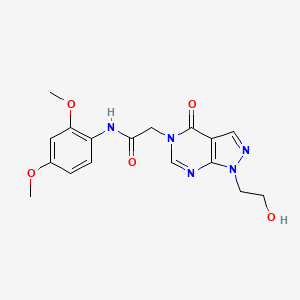 molecular formula C17H19N5O5 B2383931 N-(2,4-二甲氧基苯基)-2-[1-(2-羟乙基)-4-氧代吡唑并[3,4-d]嘧啶-5-基]乙酰胺 CAS No. 899742-64-4