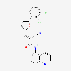 molecular formula C23H13Cl2N3O2 B2383939 2-cyano-3-(5-(2,3-dichlorophenyl)furan-2-yl)-N-(quinolin-5-yl)acrylamide CAS No. 304896-29-5