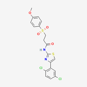 molecular formula C19H16Cl2N2O4S2 B2383941 N-(4-(2,5-dichlorophenyl)thiazol-2-yl)-3-((4-methoxyphenyl)sulfonyl)propanamide CAS No. 942006-43-1
