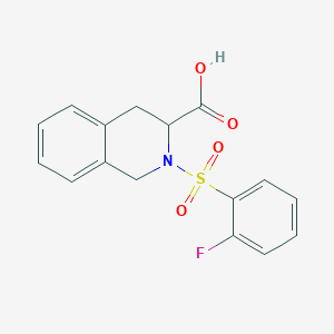 molecular formula C16H14FNO4S B2383942 2-(2-Fluorobenzenesulfonyl)-1,2,3,4-tetrahydroisoquinoline-3-carboxylic acid CAS No. 1009681-02-0