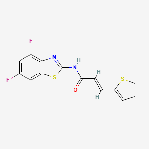 molecular formula C14H8F2N2OS2 B2383947 (E)-N-(4,6-difluorobenzo[d]thiazol-2-yl)-3-(thiophen-2-yl)acrylamide CAS No. 862807-14-5