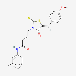 N-(1-adamantyl)-4-[(5Z)-5-[(4-methoxyphenyl)methylidene]-4-oxo-2-sulfanylidene-1,3-thiazolidin-3-yl]butanamide