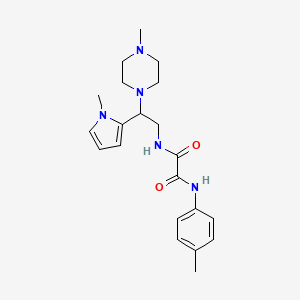 molecular formula C21H29N5O2 B2383955 N1-(2-(1-methyl-1H-pyrrol-2-yl)-2-(4-methylpiperazin-1-yl)ethyl)-N2-(p-tolyl)oxalamide CAS No. 1049379-38-5