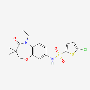 5-chloro-N-(5-ethyl-3,3-dimethyl-4-oxo-2,3,4,5-tetrahydrobenzo[b][1,4]oxazepin-8-yl)thiophene-2-sulfonamide