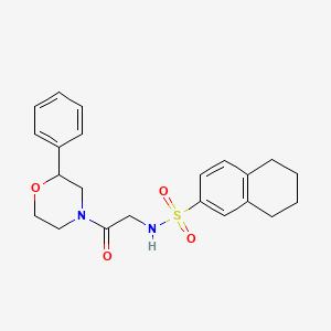 N-(2-oxo-2-(2-phenylmorpholino)ethyl)-5,6,7,8-tetrahydronaphthalene-2-sulfonamide