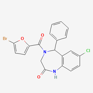 molecular formula C20H14BrClN2O3 B2383966 4-(5-bromofuran-2-carbonyl)-7-chloro-5-phenyl-3,5-dihydro-1H-1,4-benzodiazepin-2-one CAS No. 533878-14-7