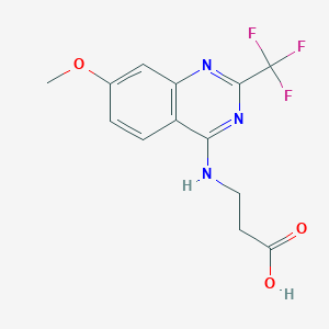 3-{[7-Methoxy-2-(trifluoromethyl)quinazolin-4-yl]amino}propanoic acid