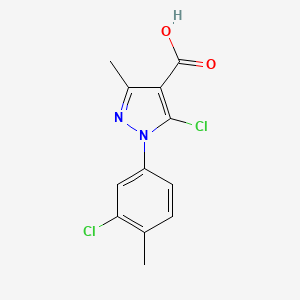 molecular formula C12H10Cl2N2O2 B2383985 5-chloro-1-(3-chloro-4-methylphenyl)-3-methyl-1H-pyrazole-4-carboxylic acid CAS No. 1152574-46-3
