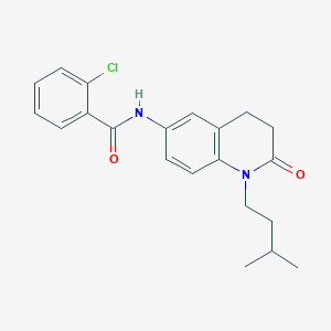 B2383999 2-chloro-N-(1-isopentyl-2-oxo-1,2,3,4-tetrahydroquinolin-6-yl)benzamide CAS No. 941991-81-7