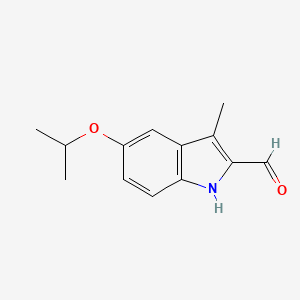 molecular formula C13H15NO2 B2384008 3-methyl-5-(propan-2-yloxy)-1H-indole-2-carbaldehyde CAS No. 1368644-43-2