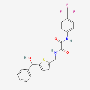 molecular formula C21H17F3N2O3S B2384010 N1-((5-(hydroxy(phenyl)methyl)thiophen-2-yl)methyl)-N2-(4-(trifluoromethyl)phenyl)oxalamide CAS No. 1797775-36-0