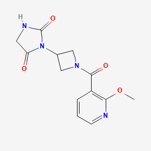 molecular formula C13H14N4O4 B2384013 3-(1-(2-Methoxynicotinoyl)azetidin-3-yl)imidazolidine-2,4-dione CAS No. 2034364-70-8