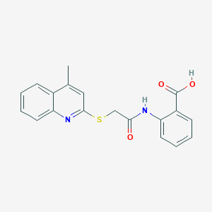 molecular formula C19H16N2O3S B2384015 2-[[2-(4-methylquinolin-2-yl)sulfanylacetyl]amino]benzoic Acid CAS No. 554404-30-7