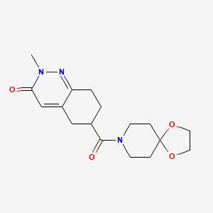 molecular formula C17H23N3O4 B2384016 2-methyl-6-(1,4-dioxa-8-azaspiro[4.5]decane-8-carbonyl)-5,6,7,8-tetrahydrocinnolin-3(2H)-one CAS No. 2034444-25-0