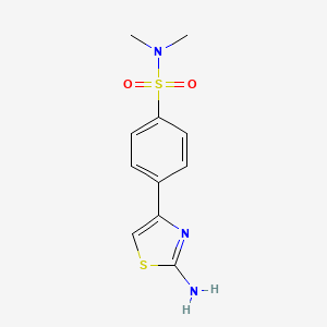 molecular formula C11H13N3O2S2 B2384039 4-(2-amino-1,3-thiazol-4-yl)-N,N-dimethylbenzenesulfonamide CAS No. 610275-82-6