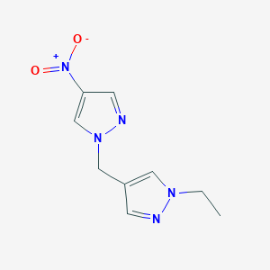 molecular formula C9H11N5O2 B2384040 1-ethyl-4-[(4-nitro-1H-pyrazol-1-yl)methyl]-1H-pyrazole CAS No. 1005639-80-4