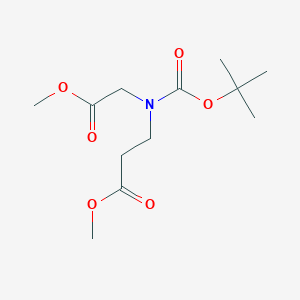 molecular formula C12H21NO6 B2384055 Methyl 3-[tert-butoxycarbonyl-(2-methoxy-2-oxo-ethyl)amino]propanoate CAS No. 194924-94-2