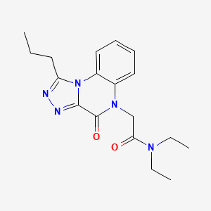 molecular formula C18H23N5O2 B2384058 N,N-diethyl-2-(4-oxo-1-propyl-[1,2,4]triazolo[4,3-a]quinoxalin-5(4H)-yl)acetamide CAS No. 1358309-41-7