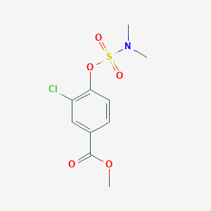 molecular formula C10H12ClNO5S B2384061 Methyl 3-chloro-4-{[(dimethylamino)sulfonyl]oxy}benzenecarboxylate CAS No. 338405-92-8