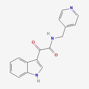 molecular formula C16H13N3O2 B2384064 2-(1H-indol-3-yl)-2-oxo-N-(pyridin-4-ylmethyl)acetamide CAS No. 888473-40-3