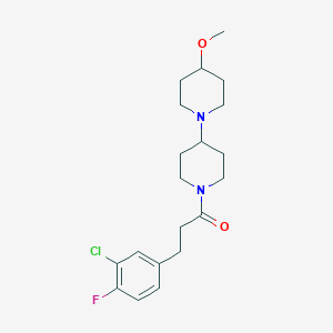 3-(3-Chloro-4-fluorophenyl)-1-{4-methoxy-[1,4'-bipiperidine]-1'-yl}propan-1-one