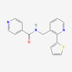 molecular formula C16H13N3OS B2384071 N-((2-(thiophen-2-yl)pyridin-3-yl)methyl)isonicotinamide CAS No. 2034206-58-9