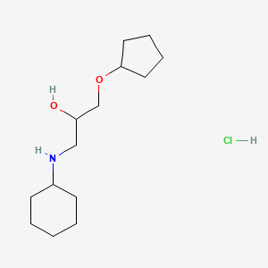 molecular formula C14H28ClNO2 B2384072 1-(Cyclohexylamino)-3-(cyclopentyloxy)propan-2-ol hydrochloride CAS No. 1185698-04-7
