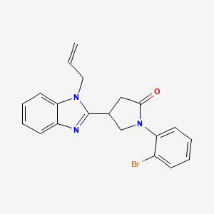 molecular formula C20H18BrN3O B2384074 1-(2-Bromophenyl)-4-(1-prop-2-enylbenzimidazol-2-yl)pyrrolidin-2-one CAS No. 847396-23-0