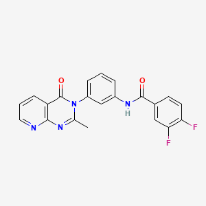 molecular formula C21H14F2N4O2 B2384078 3,4-difluoro-N-[3-(2-methyl-4-oxopyrido[2,3-d]pyrimidin-3-yl)phenyl]benzamide CAS No. 942005-90-5