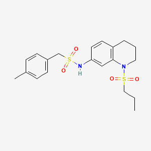 molecular formula C20H26N2O4S2 B2384080 N-(1-(propylsulfonyl)-1,2,3,4-tetrahydroquinolin-7-yl)-1-(p-tolyl)methanesulfonamide CAS No. 946249-71-4