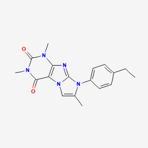 molecular formula C18H19N5O2 B2384084 6-(4-Ethylphenyl)-2,4,7-trimethylpurino[7,8-a]imidazole-1,3-dione CAS No. 876901-50-7