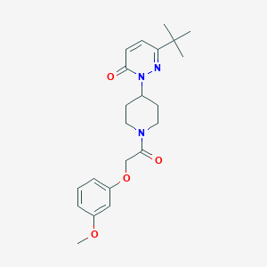 molecular formula C22H29N3O4 B2384090 6-Tert-butyl-2-[1-[2-(3-methoxyphenoxy)acetyl]piperidin-4-yl]pyridazin-3-one CAS No. 2310103-81-0