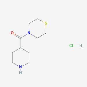 molecular formula C10H19ClN2OS B2384091 Piperidin-4-yl(thiomorpholin-4-yl)methanone;hydrochloride CAS No. 2415517-01-8