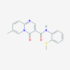 molecular formula C17H15N3O2S B2384096 7-甲基-N-(2-(甲硫基)苯基)-4-氧代-4H-吡啶并[1,2-a]嘧啶-3-甲酰胺 CAS No. 877650-43-6