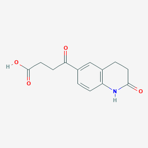 molecular formula C13H13NO4 B2384098 4-Oxo-4-(2-oxo-1,2,3,4-tetrahydroquinolin-6-YL)butanoic acid CAS No. 64483-55-2