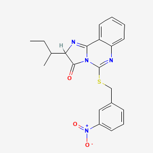 molecular formula C21H20N4O3S B2384103 2-sec-butyl-5-[(3-nitrobenzyl)thio]imidazo[1,2-c]quinazolin-3(2H)-one CAS No. 1023847-61-1