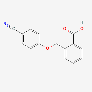 molecular formula C15H11NO3 B2384104 2-[(4-cyanophenoxy)methyl]benzoic Acid CAS No. 866156-20-9